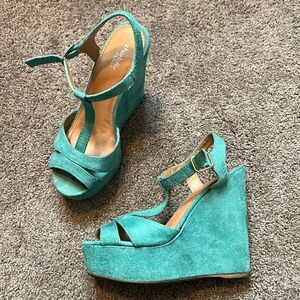 Charlotte Russe Teal Wedges